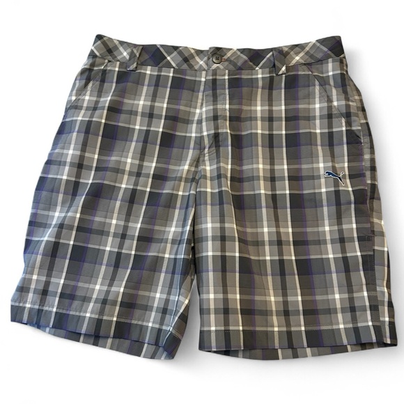 PUMA Dry Cell Plaid Golf Shorts - Picture 1 of 15